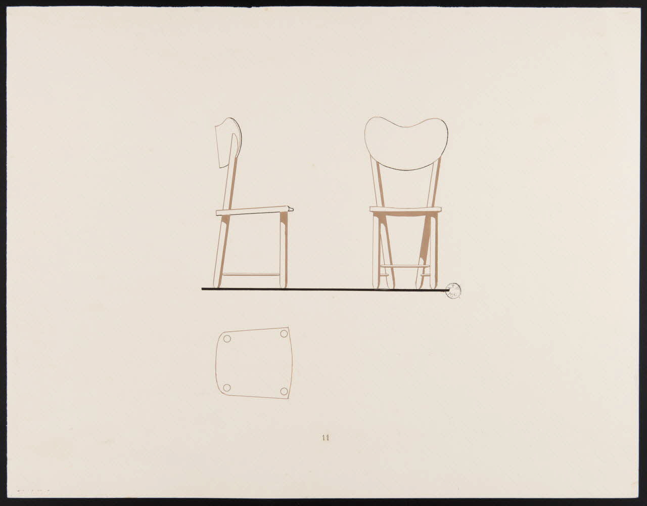 Maurice Coz ; René Coz ; Jacques Barré ; Lucien Lepelletier dessin Chaise N° 11 1942 1943.7.14 Photo