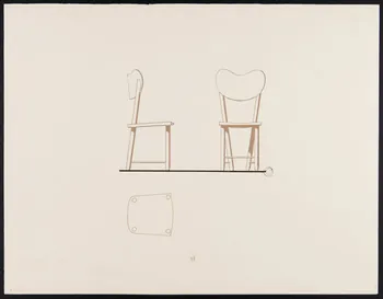 Maurice Coz ; René Coz ; Jacques Barré ; Lucien Lepelletier dessin Chaise N° 11 1942 1943.7.14  Photo