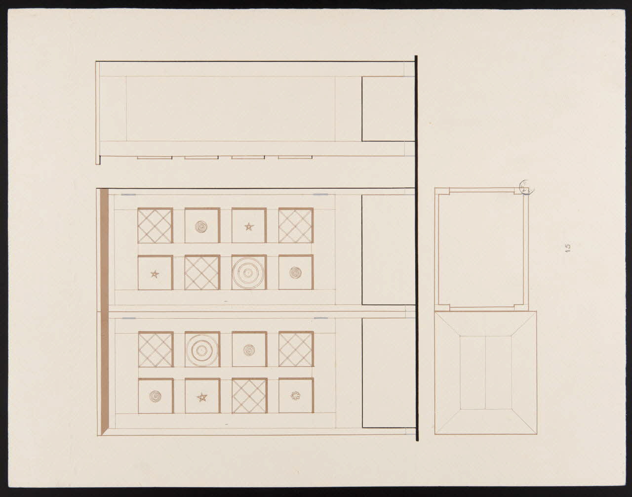 Maurice Coz ; René Coz ; Jacques Barré ; Lucien Lepelletier dessin Armoire N° 15 1942 1943.7.16 Photo