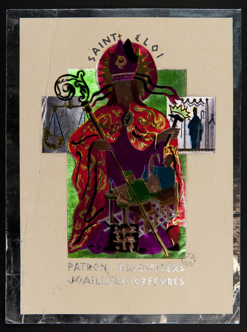 estampe SAINT ELOI  PATRON DES BIJOUTIERS  JOAILLIERS ET ORFEVRES 1943.8.1 Photo