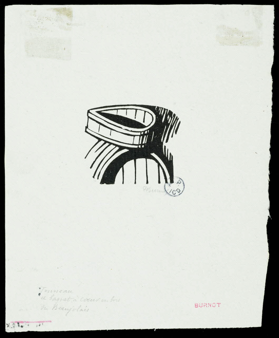 partie d'ensemble Tonneau et baquet à coeur en bois du Beaujolais 1943.9.12 Photo