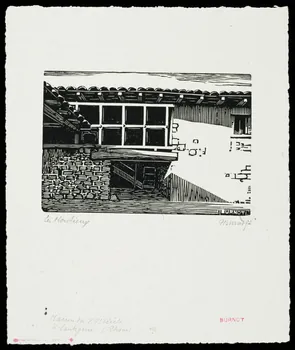 partie d'ensemble Les Montieux, maison du XVe siècle à Lantignie (Rhône) 1943.9.19  Photo