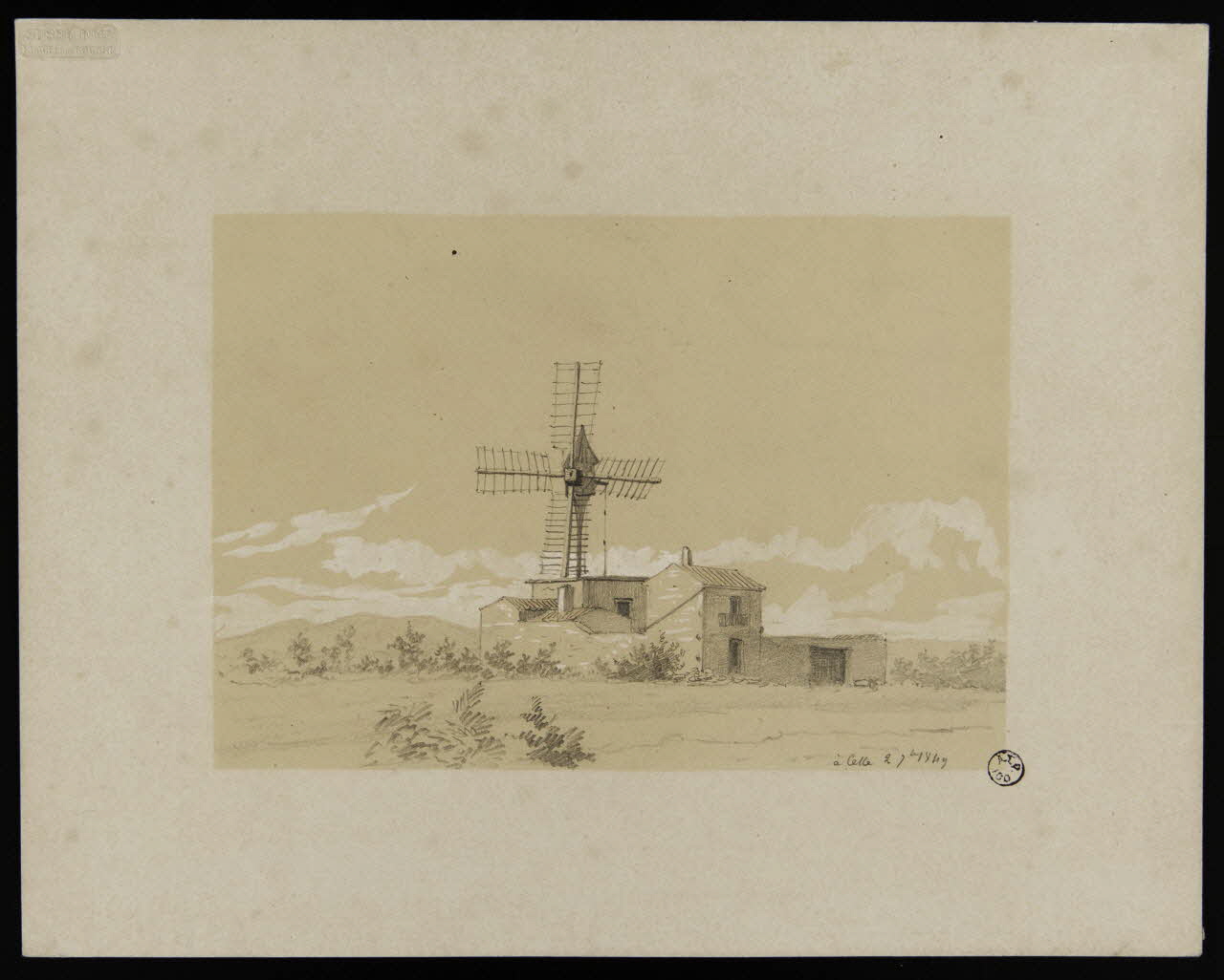 dessin Moulin à vent à Sète 1849 1944.1.2 Photo