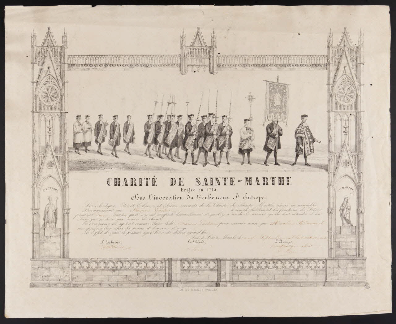 Hérissey A. brevet Charité de Sainte-Marthe Evreux 1861 1944.1.3 Photo