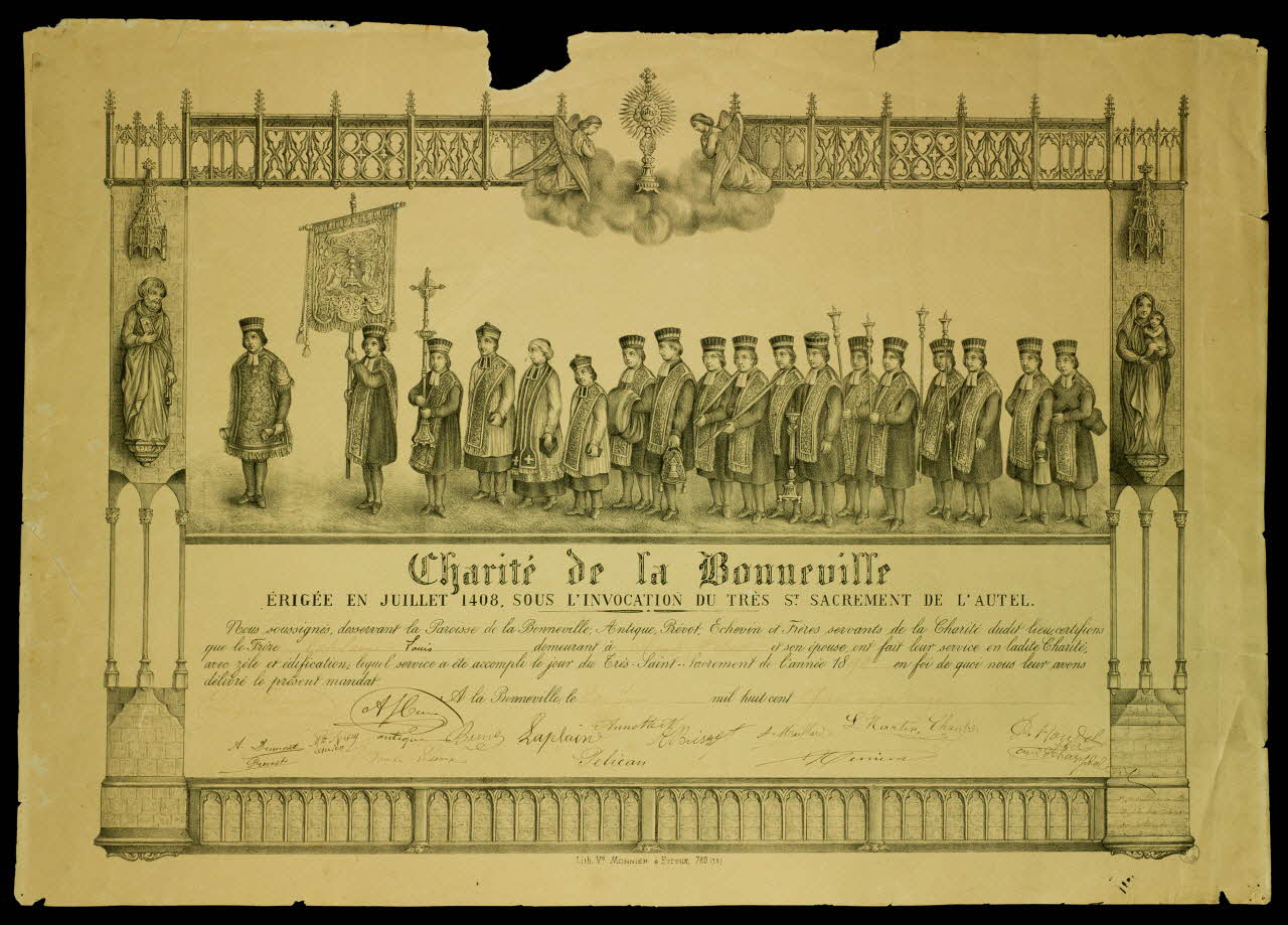 Monnier Veuve brevet Charité de la Bonneville Evreux 1892 1944.1.5 Photo