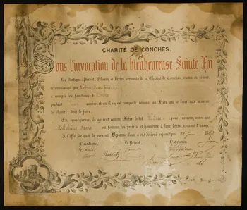 Hérissey A. brevet CHARITE DE CONCHES. Evreux 1863 1944.1.6 Photo