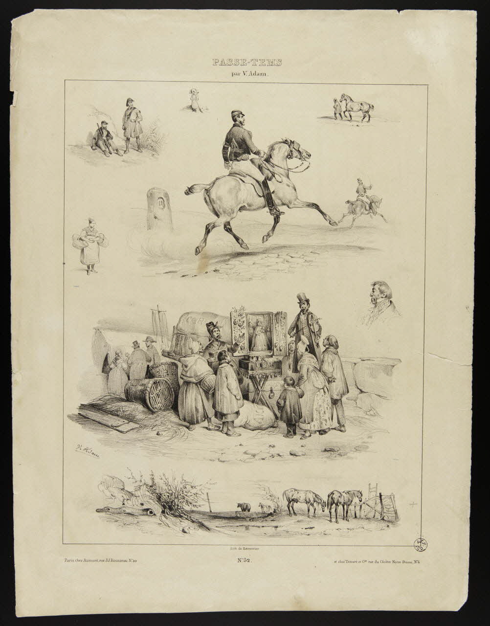 Victor Adam ; Aumont ; Tessari et Cie estampe PASSE-TEMS Paris 1845-1855 1944.10.4 Photo