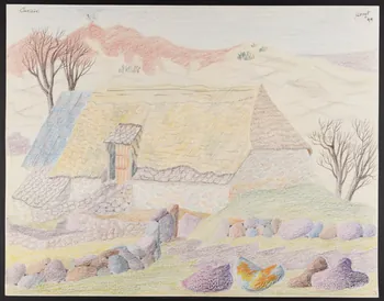 René Perrot dessin Curière Auvergne, France 1944 1944.10.57  Photo Mucem