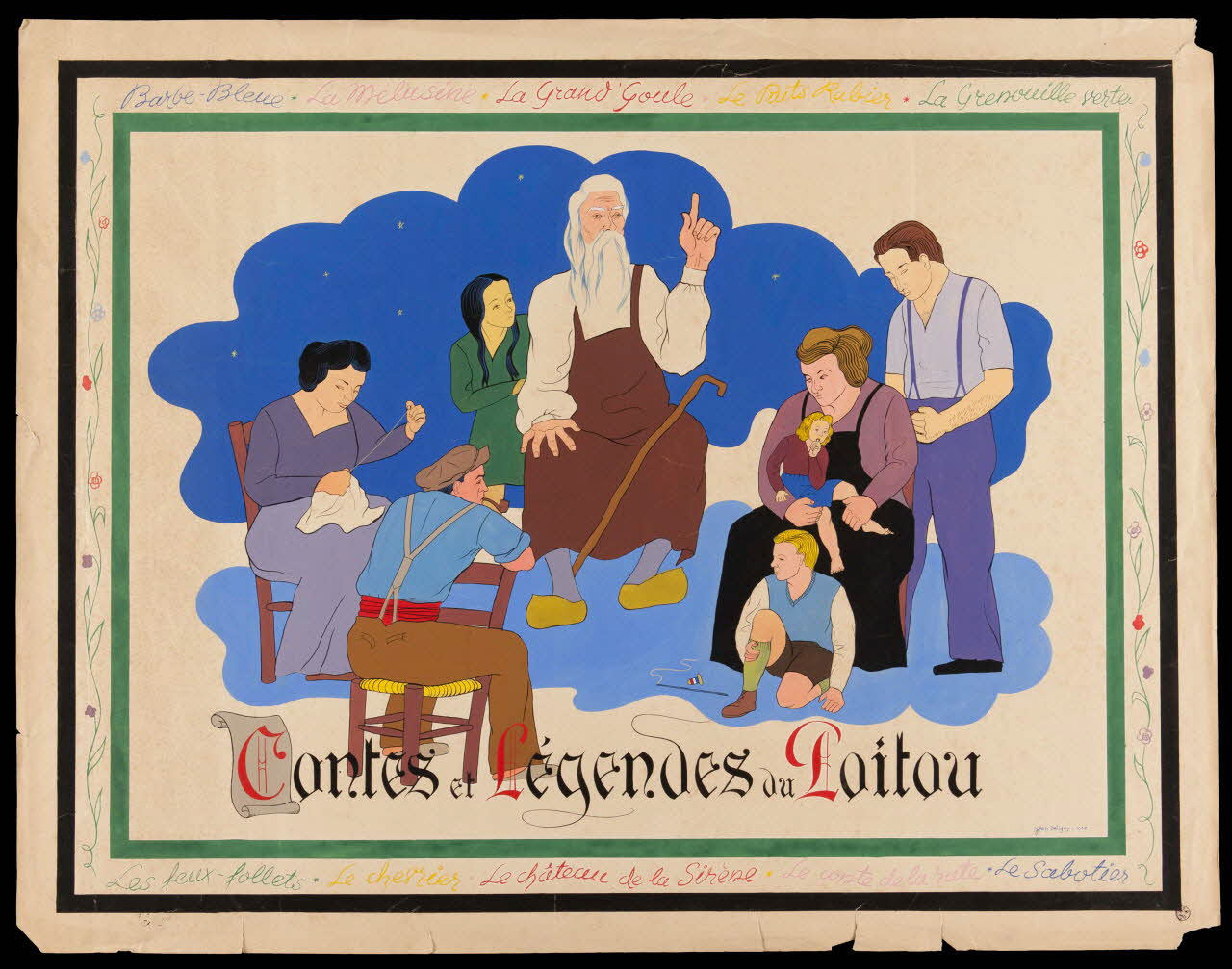 Jean Deligny dessin Contes et Légendes du Poitou 1942 1944.11.1 Photo