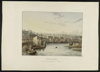 Reeve G. ; Richard Parkes Bonington ; Dumont estampe BOULOGNE.  VUE DE L'ENTREE DU PORT. 1825-1835 1944.12.17 Photo