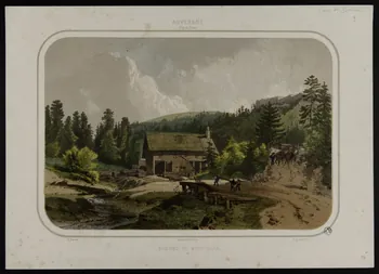 Eugène Cicéri ; Bour Charles estampe AUVERGNE  (Puy-de-Dôme)  SCIERIES DU MONT-DORE. Paris 1851 1944.12.20 Photo