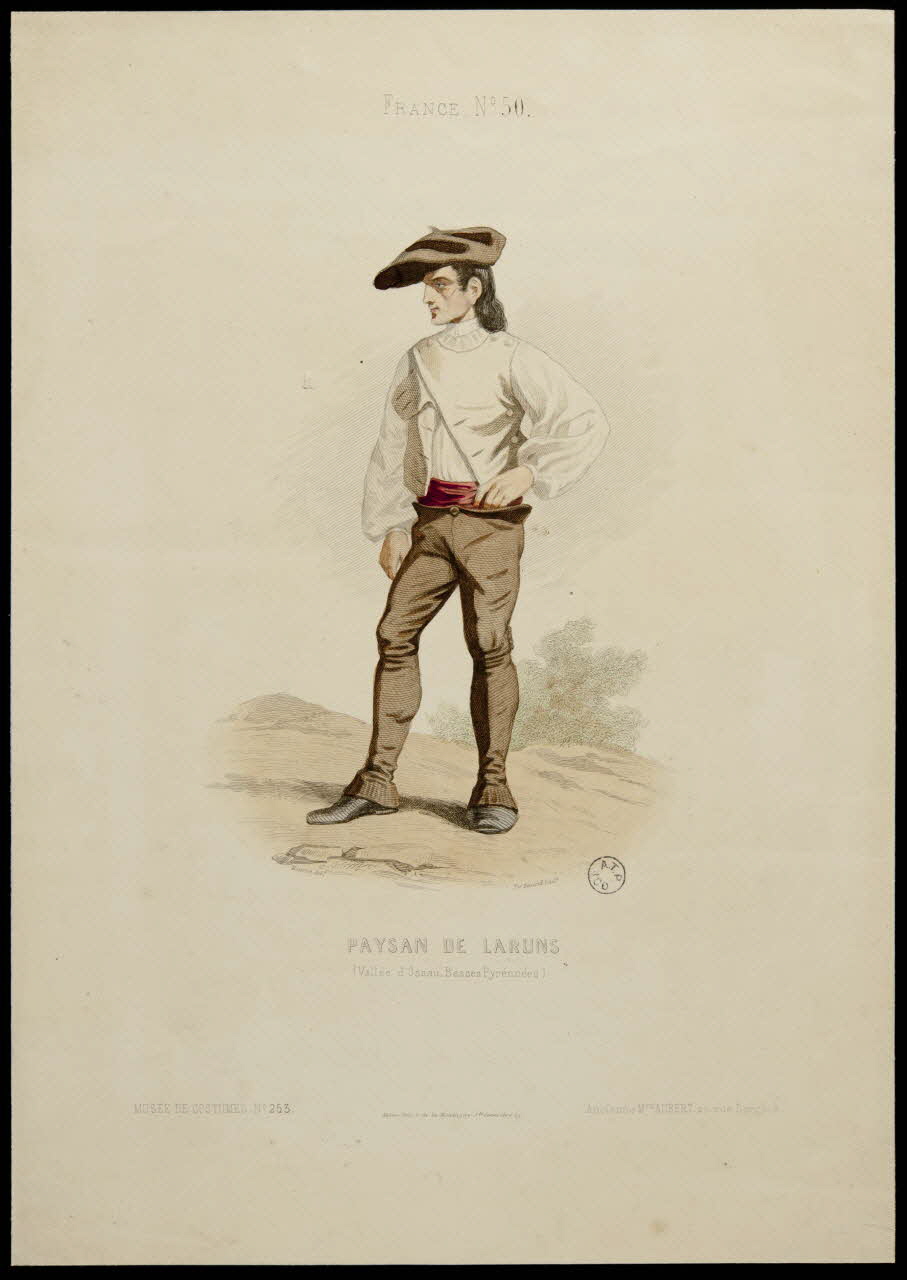 Ferdinand ; Maurice ; Moine ; Aubert et Cie illustration PAYSAN DE LARUNS  (vallée d'Ossau, Basses-Pyrénées) Paris 1850-1860 1944.2.100 Photo
