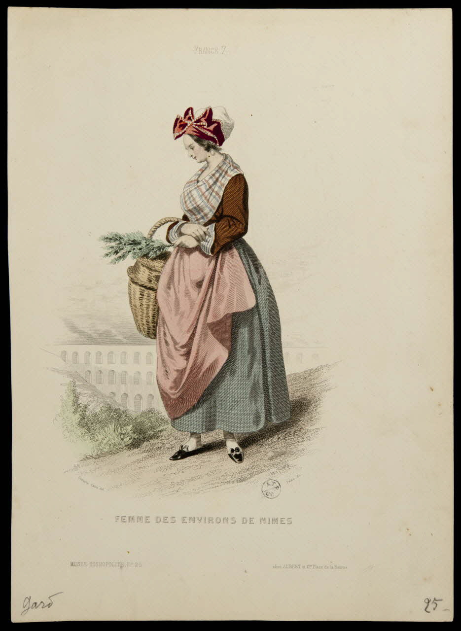 Pierre-Antoine Pelée ; François Claudius Compte-Calix ; Aubert et Cie illustration FEMME DES ENVIRONS DE NIMES Paris 1845-1855 1944.2.103 Photo