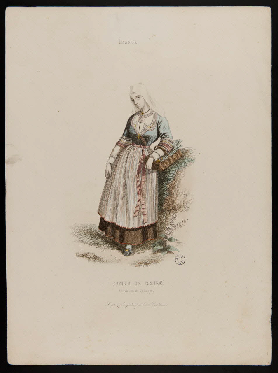 illustration FRANCE.  FEMME DE BRIEC  (Environs de Quimper)  Les peuples peints par leurs Costumes 1845-1855 1944.2.107  Photo