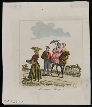 François- Louis Couché ; Nicolas T. Charlet estampe Costumes Basques. 1835-1845 1944.2.108  Photo