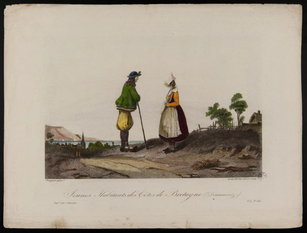 Berlier Louis ; Michel Bouquet ; Chardon estampe Jeunes Habitants des Côtes de Bretagne (Douarnenez) 1845-1855 1944.2.110 Photo