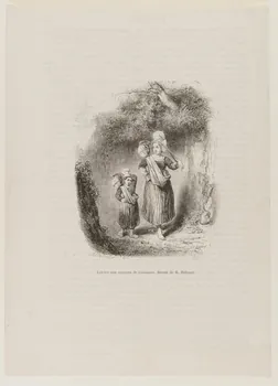 Harrisson H. ; Hippolyte Bellangé estampe Laitière aux environs de Coutances. Dessin de H. Bellangé 1835-1845 1944.2.114  Photo