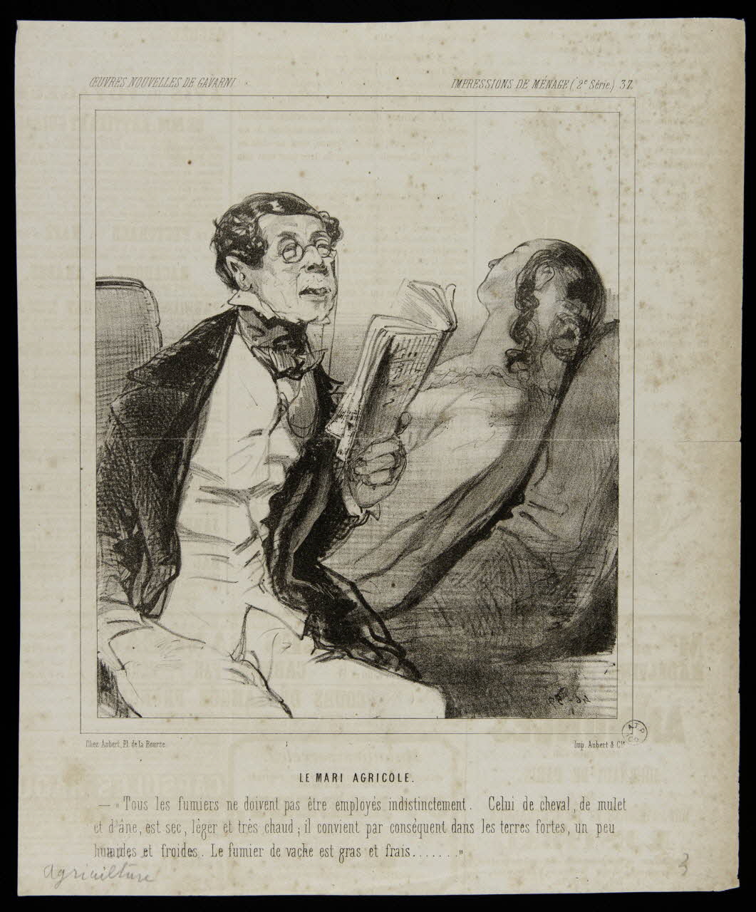 Gavarni illustration LE MARI AGRICOLE 1835-1845 1944.2.128 Photo