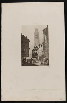 Perrot estampe Vue d'une rue de Rouen 1835-1845 1944.2.145 Photo