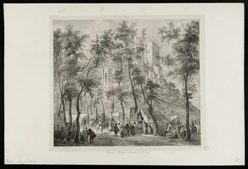 Bourgeois ; Auguste Xavier Leprince ; Godefroy Engelmann illustration Ruines du Donjon du Château de Gisors 1825 1944.2.151 Photo