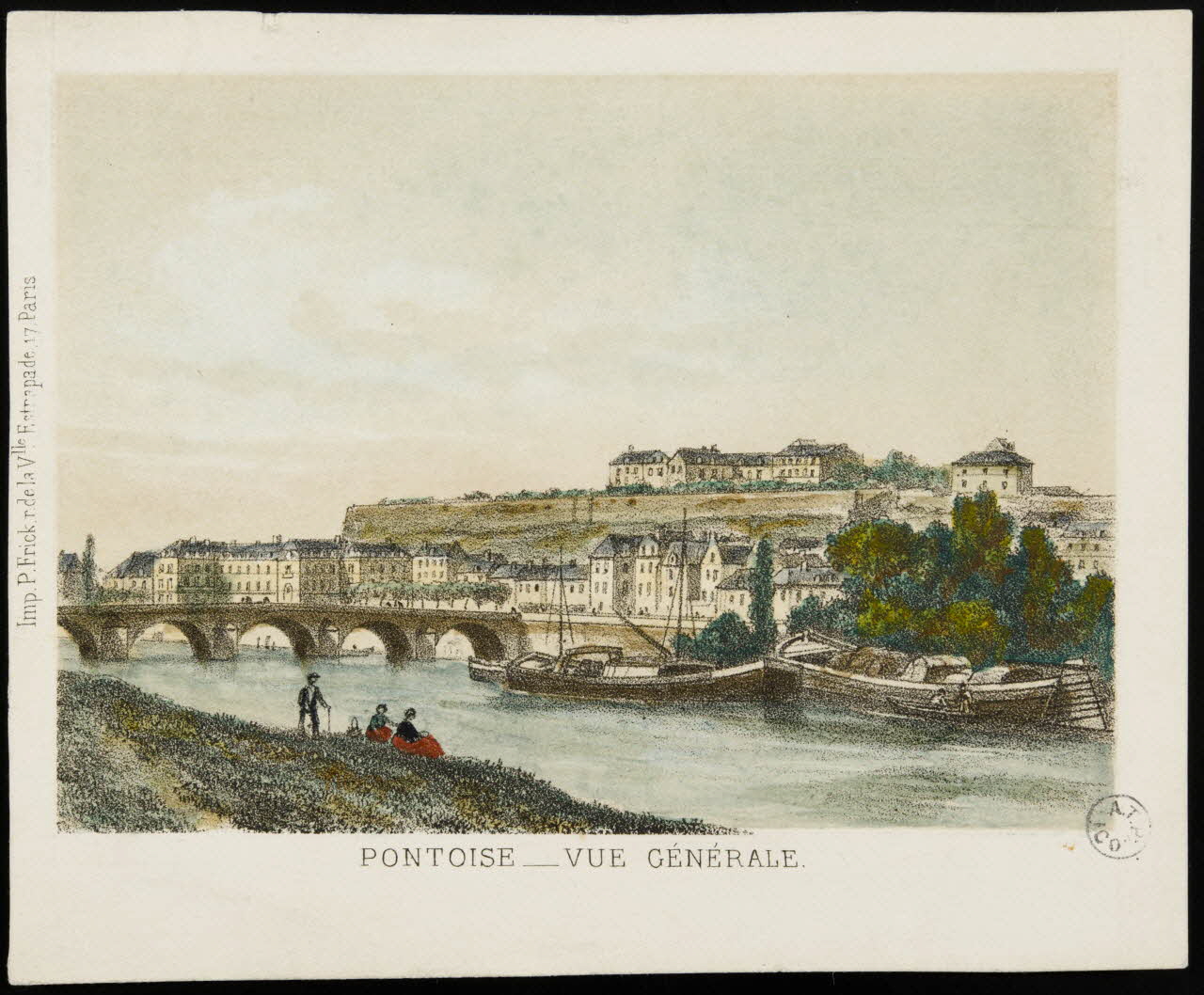 Frick P. estampe PONTOISE _ VUE GENERALE. Paris 1845-1855 1944.2.161 Photo