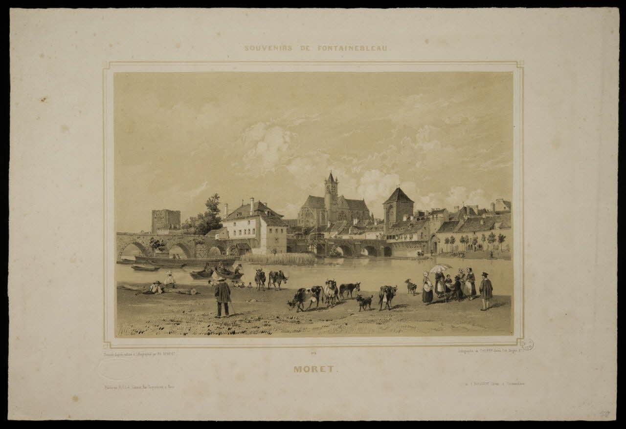Benoist Philippe ; Thierry Frères ; François Bulla ; Denecourt (édi estampe MORET. Fontainebleau 1844 1944.2.174 Photo