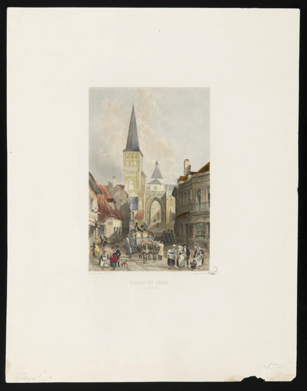 Emile Rouargue ; Adolphe Rouargue ; Dien P. estampe EGLISE STE CROIX  (à la Charité) Paris 1865 1944.2.179 Photo