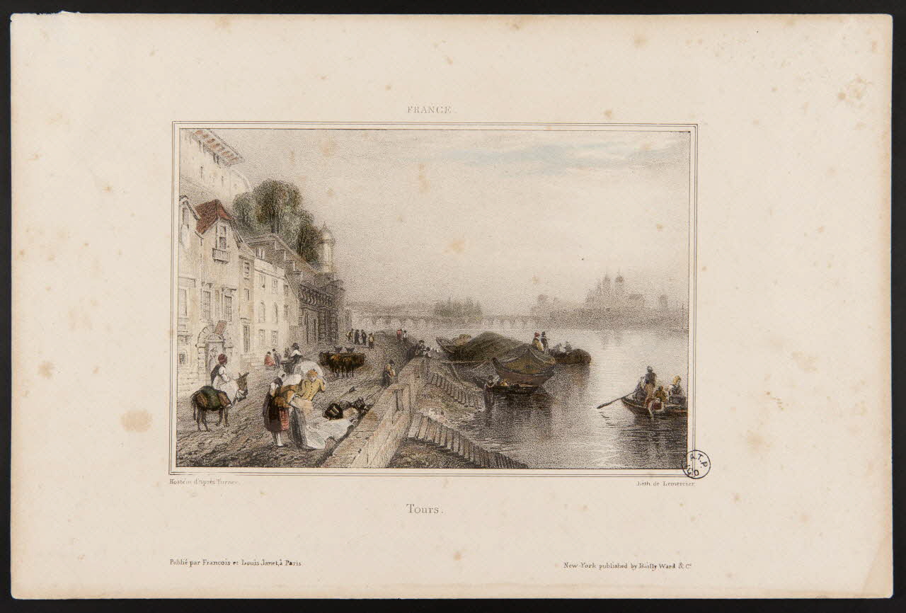Edouard Hostein ; Turner Joseph Mallord William estampe Tours New-York 1825-1835 1944.2.183 Photo
