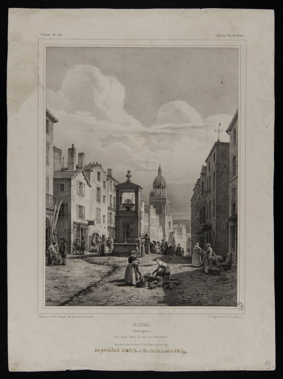 Courtin Louis ; Rigo frères et Cie ; Delarue Victor et Cie estampe RIOM,  (Auvergne.) Paris 1835-1845 1944.2.187  Photo