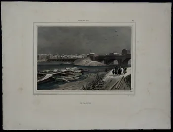 Isidore Laurent Deroy ; Charles C. Motte estampe Rives de la Loire.  Roanne 1825-1835 1944.2.189 Photo