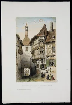 Victor Petit ; Godard ; Charles Boivin estampe MAISONS EN BOIS A BOURBON-LANCY Paris 1845-1855 1944.2.191 Photo