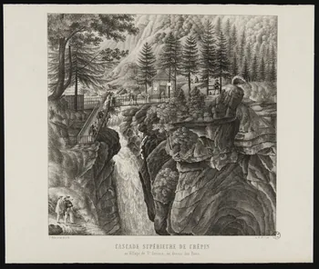 Müller C. ; Ledeux estampe CASCADE SUPERIEURE DE CREPIN  au Village de St Gervais, au dessus des Bains. 1845-1855 1944.2.196  Photo