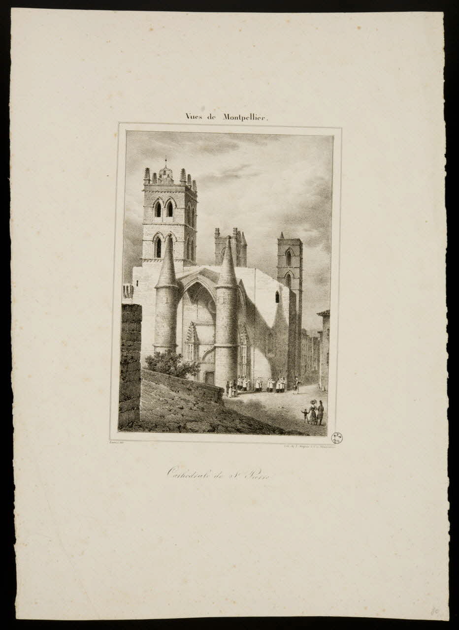 estampe Vues de Montpellier.  Cathédrale de St Pierre. 1944.2.200 Photo