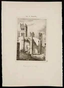 estampe Vues de Montpellier.  Cathédrale de St Pierre. 1944.2.200 Photo