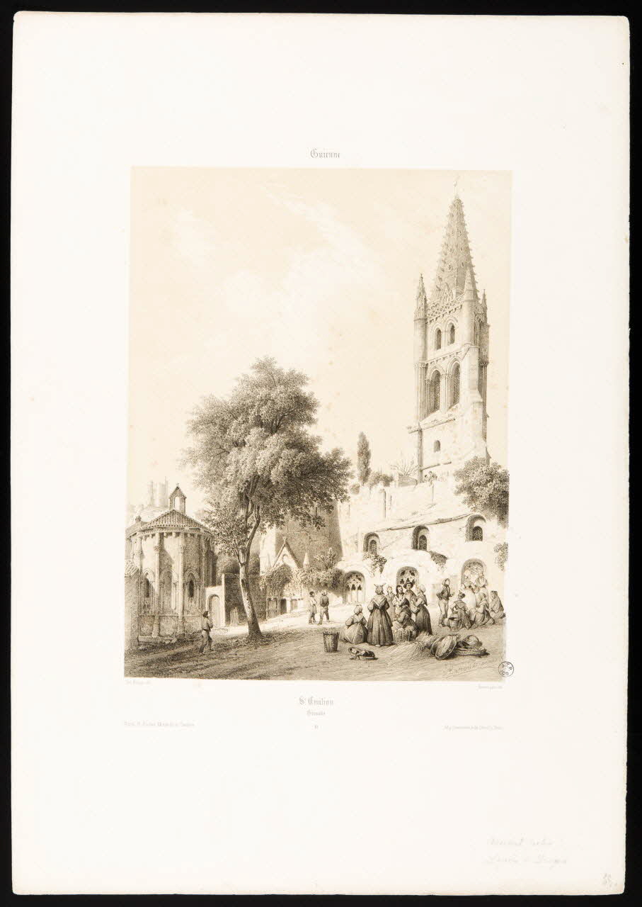 Jean-Baptiste Arnout ; Drouyn Leo estampe St Emilion.  Gironde 1817 1944.2.208 Photo
