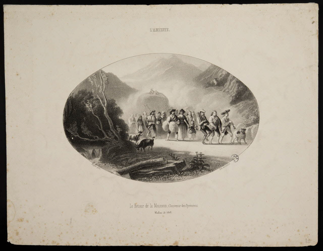 Marie-Alexandre Alophe ; Bertauts estampe Le Retour de la Moisson. (Souvenir des Pyrénées). 1849 1944.2.211 Photo