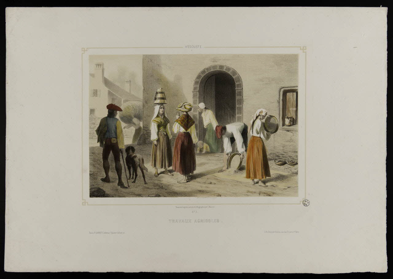 Maurice C. ; Becquet ; F. Sinnett estampe Assouste.  TRAVAUX AGRICOLES. Paris 1850 1944.2.215 Photo
