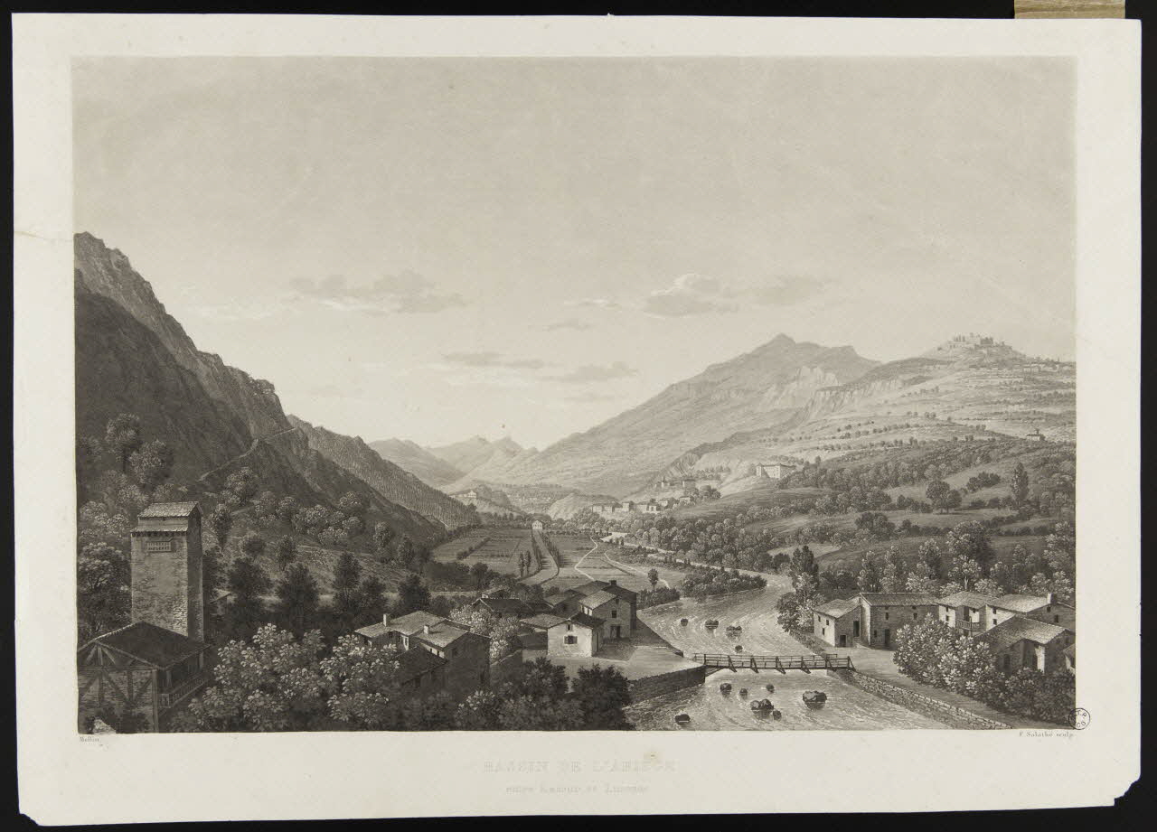 Salathe Frédéric estampe BASSIN DE L'ARIEGE  entre Lassur et Lusenac 1845-1855 1944.2.218 Photo