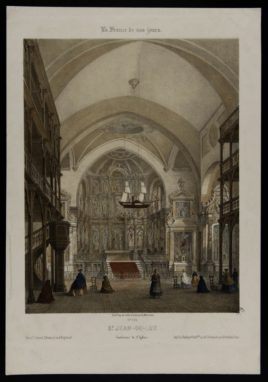 Mercereau Charles estampe ST. JEAN-DE-LUZ  Intérieur de l'Eglise. 1864 1944.2.220 Photo