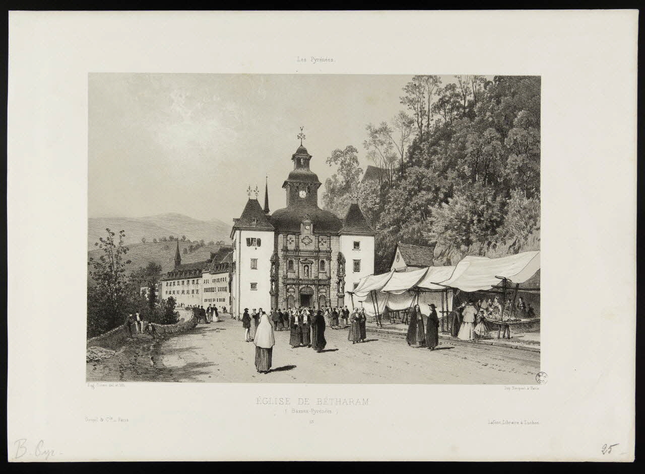 Eugène Cicéri ; Becquet ; Goupil & Cie ; Lafont estampe EGLISE DE BETHARAM. Bagnères-de-Luchon 1858 1944.2.222 Photo