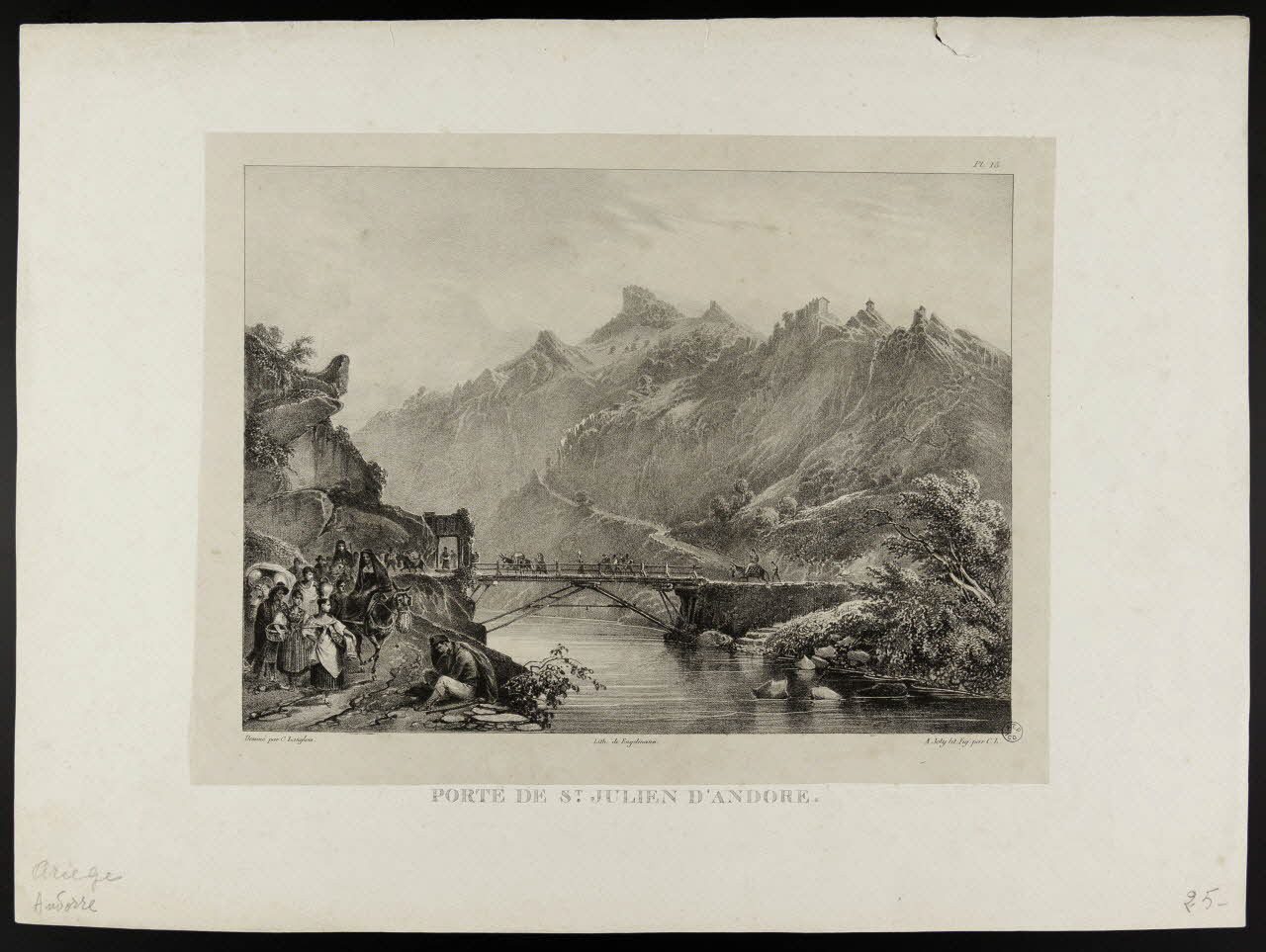 Joly Alexis Victor ; Langlois Charles ; Godefroy Engelmann estampe PORTE DE ST. JULIEN D'ANDORE. Paris 1826 1944.2.223 Photo