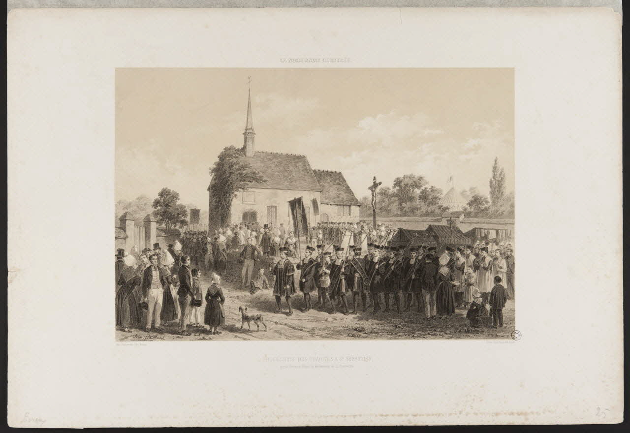 Jules Gaildrau ; Charpentier Père et Fils et Cie estampe PROCESSIONS DES CHARITES A ST. SEBASTIEN. Nantes 1845-1855 1944.2.225 Photo