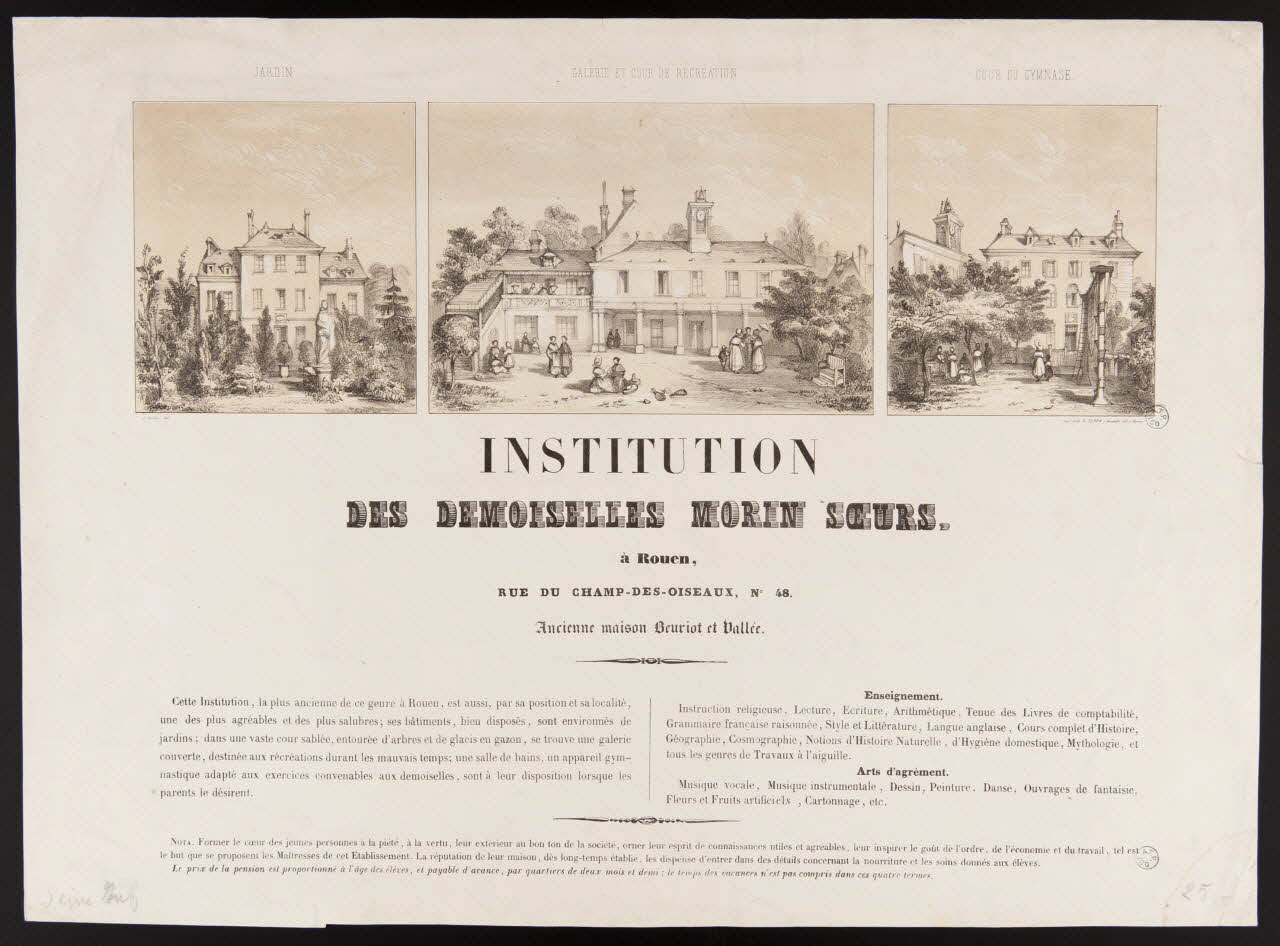 affiche INSTITUTION  DES DEMOISELLES MORIN SOEURS 1944.2.236 Photo