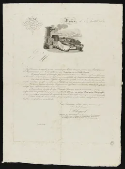 Enault ; Simon-François Blocquel papier de commerce Lettre publicitaire pour l'imprimerie Bloquel Rouen 1830 1944.2.237 Photo