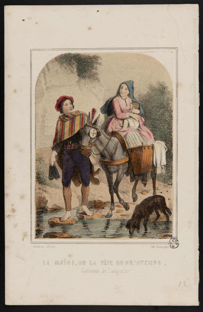 Desesserts ; Destouches estampe LE MAÏOS, OU LA FETE DU PRINTEMPS.  Costumes du Languedoc. Paris 1853-1869 1944.2.42 Photo