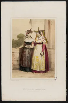 Lassalle L. ; Desesserts ; Rigo J. ; Lebref et Cie estampe SOUVENIR DE BOURGOGNE.  Costumes Maconnais. 1855-1865 1944.2.43  Photo
