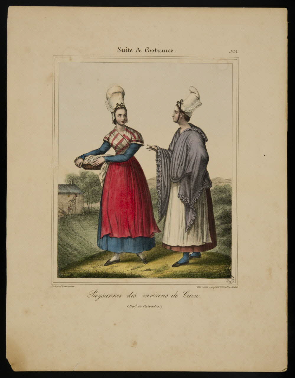 Charpentier Père et Fils et Cie estampe Paysannes des environs de Caen. Nantes 1825-1835 1944.2.44 Photo