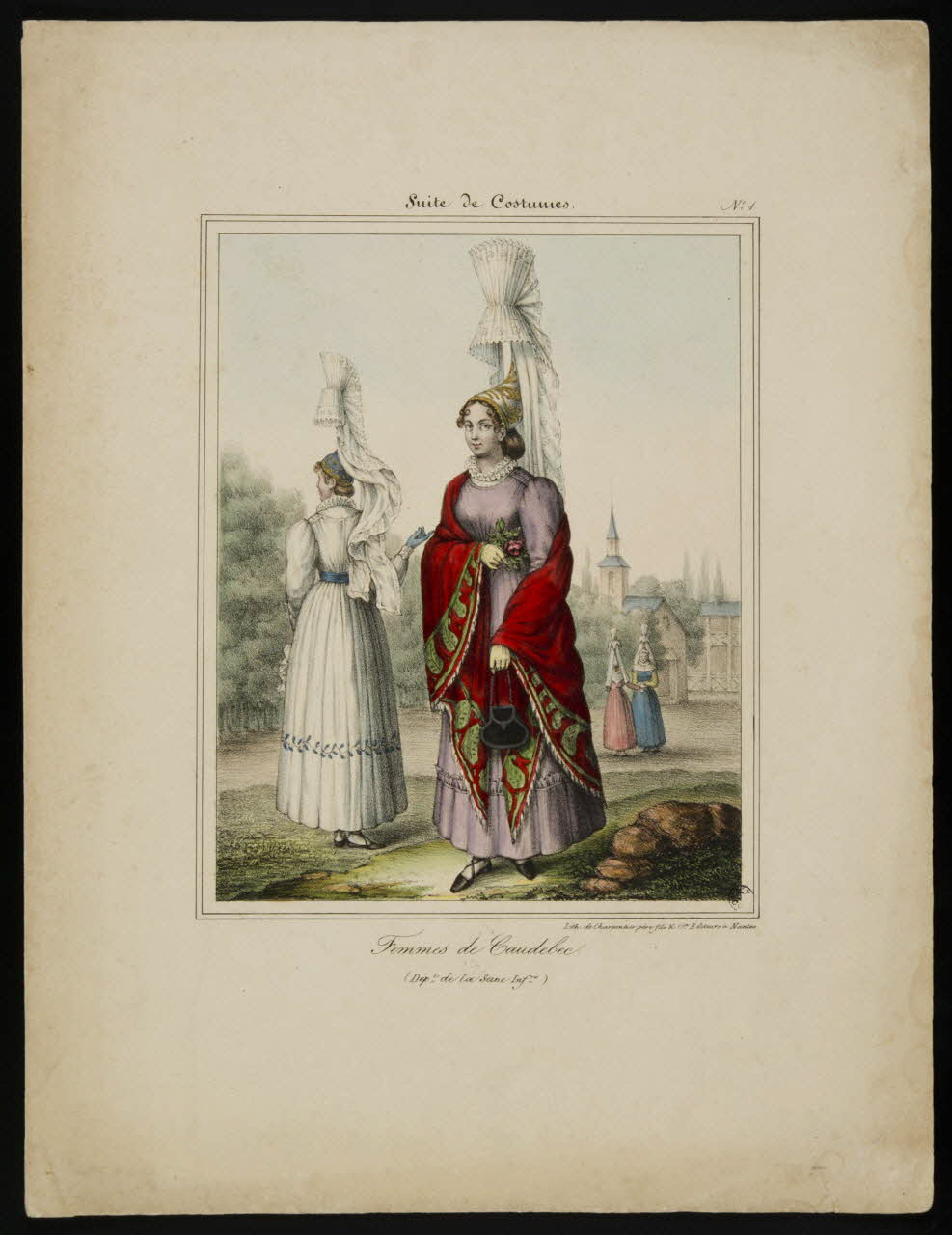 Charpentier Père et Fils et Cie estampe Femmes de Caudebec. Nantes 1830 1944.2.53 Photo