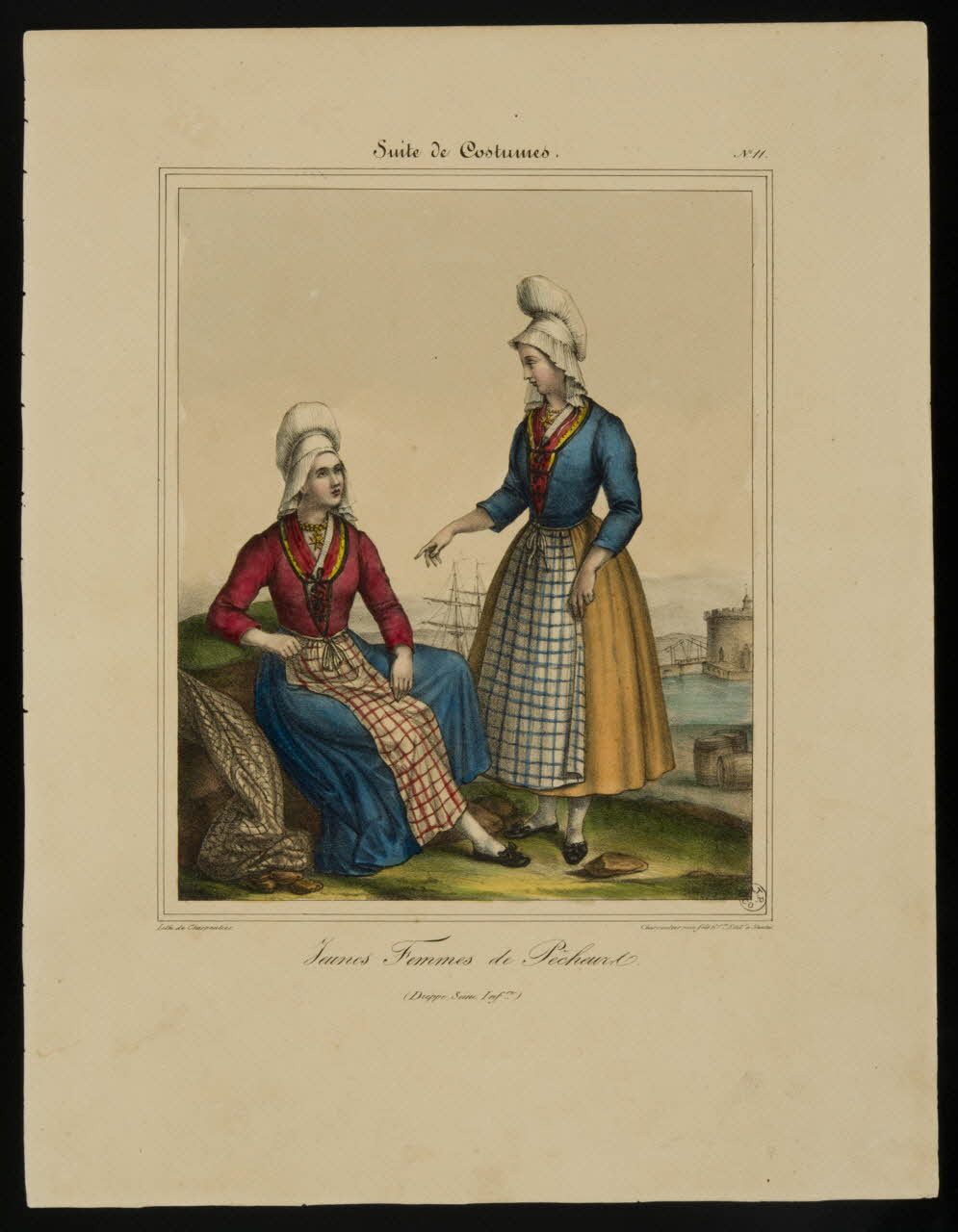 Charpentier Père et Fils et Cie estampe Jeunes Femmes de Pêcheurs. Nantes 1831 1944.2.58  Photo