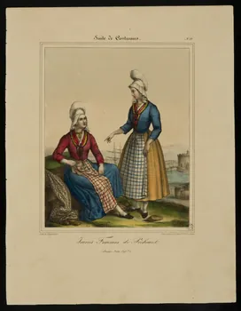 Charpentier Père et Fils et Cie estampe Jeunes Femmes de Pêcheurs. Nantes 1831 1944.2.58  Photo